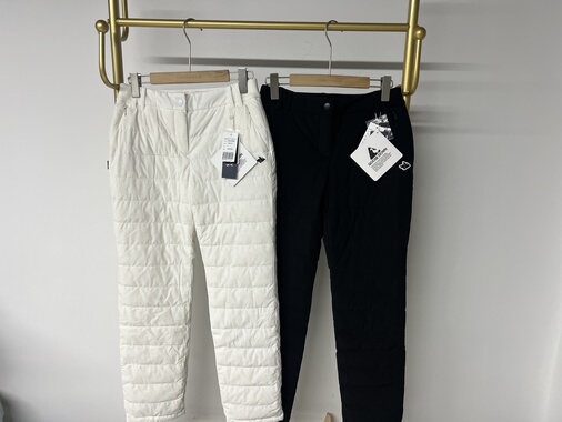 24206韩国代购高尔夫球服裤子 冬季女士系扣字标羽绒运动直筒长裤