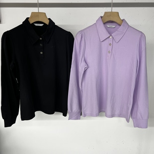 40B206 出口余韩单高尔夫女春夏凉感翻领长袖上衣弹力速干百 显瘦