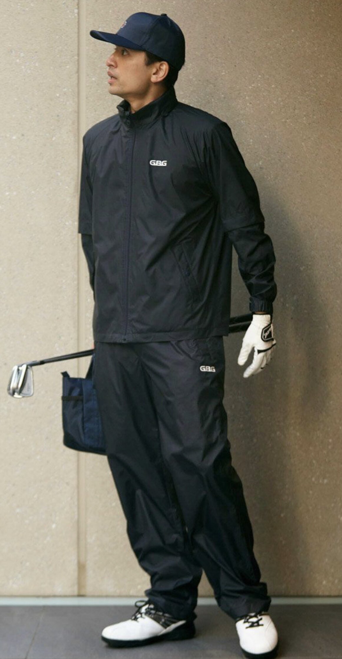 29P006  出口日本新品高尔夫男士雨衣雨裤薄款防水透气舒适春夏秋