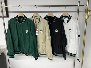 40C06 出口韩国男士高尔夫服装春夏拉链长袖百搭色休闲外套上衣