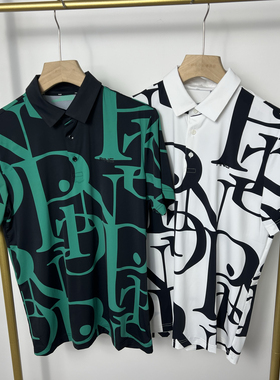 12Q034 出口韩国高尔夫T恤男速干短袖冰丝衣服夏季GOLF翻领POLO衫