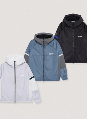 24208 高尔夫服装男士秋冬新加绒保暖拉链连帽拼接外套防风防泼水