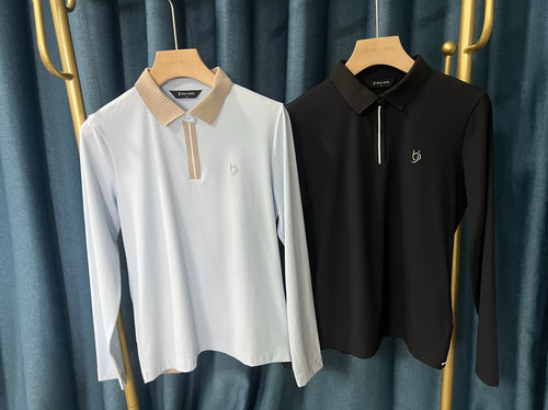 C005  高尔夫女士服装春夏新品纯色搭配休闲运动翻领长袖速干上衣
