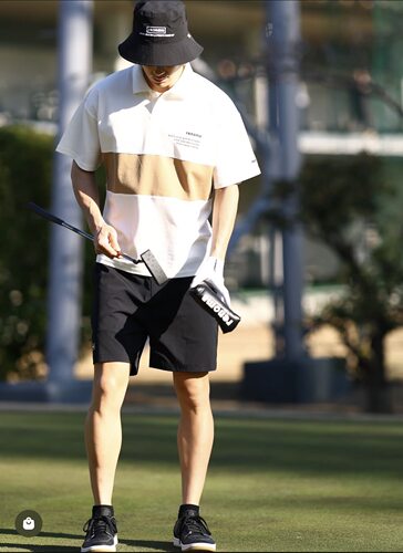 45N11 出口余日单潮牌高尔夫男士夏季新款翻领 POLO 短袖拼接弹力