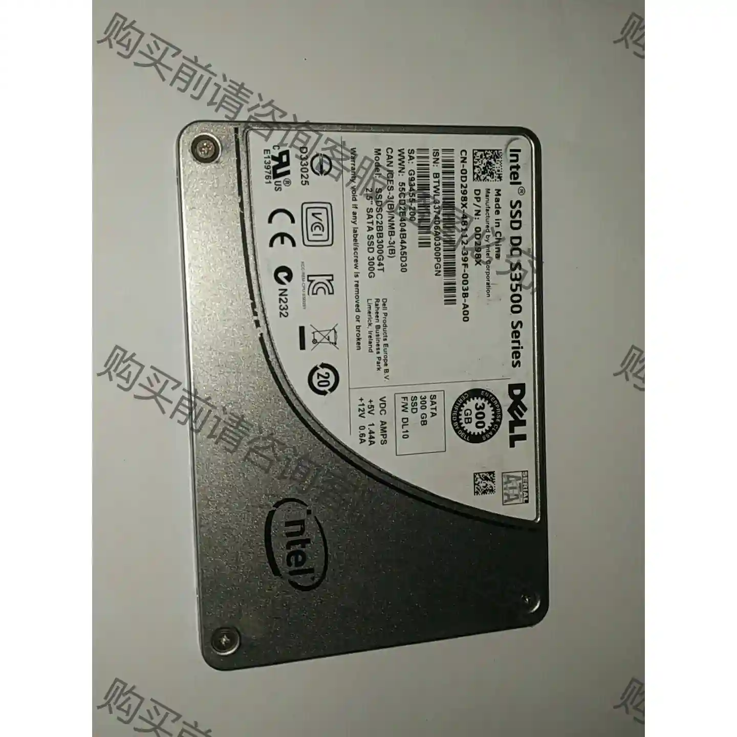 英特尔 3500 300G mlc颗粒 sata3 戴尔定制 先议价 拆机货包好