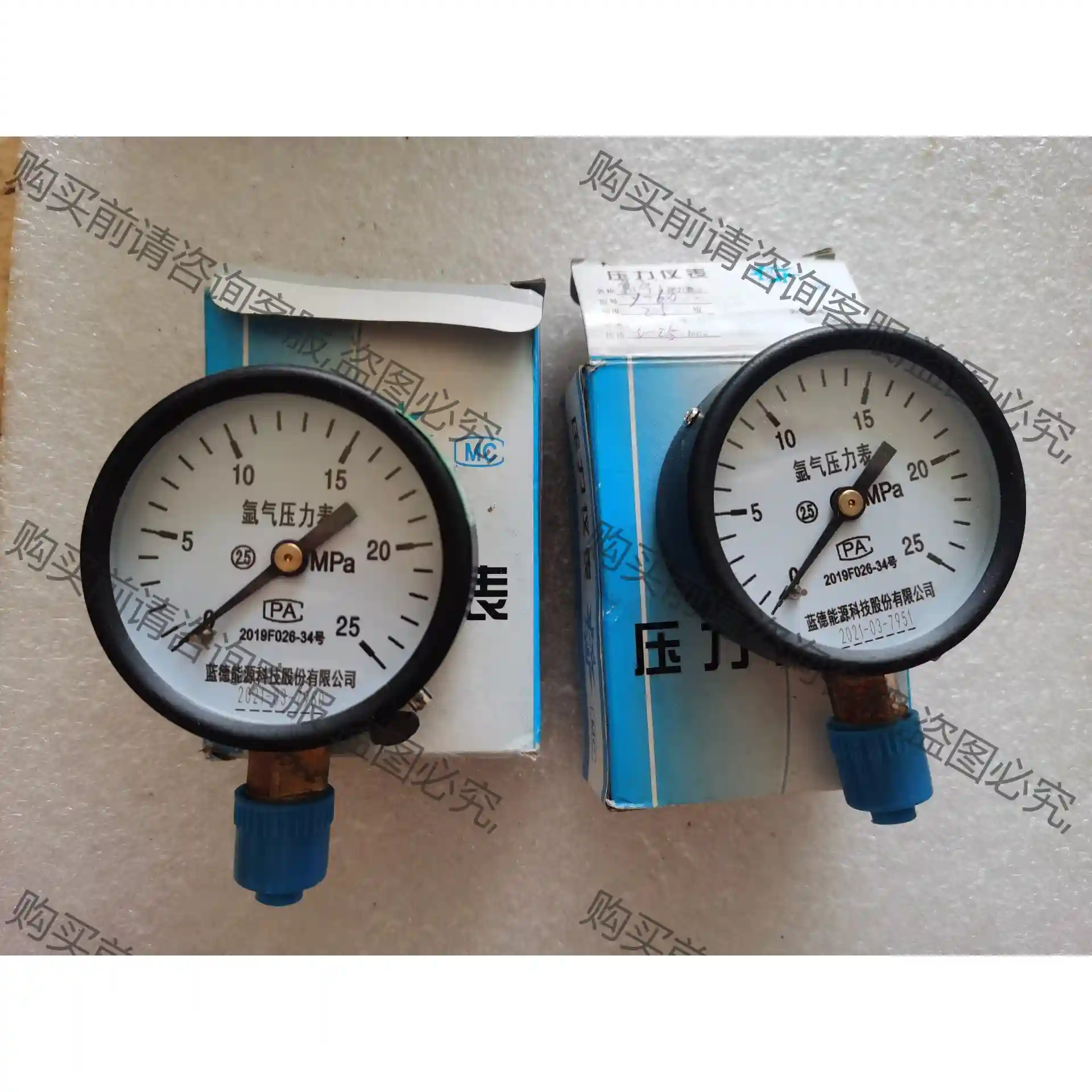 安徽蓝德集团Y-60氩气压力表，螺纹直径M14，0-25MP 先议价 拆机