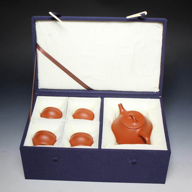 紫砂宜兴原矿紫砂壶套壶原矿朱泥子冶石瓢五件套紫砂茶具套装