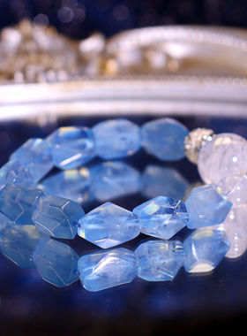 凯尔特海蓝宝白幽灵原矿水晶手链  12.19冬至节直播间专属