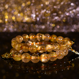 毕业级精品款 0325直播间孤品 金钛晶水晶手链