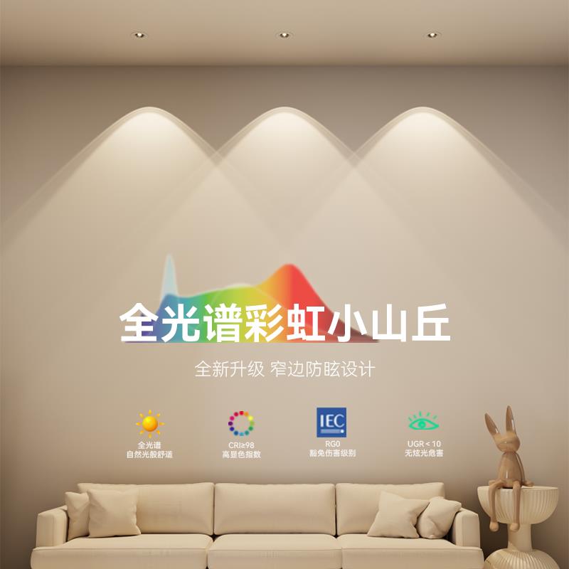 彩虹小山丘双层射灯嵌入式LED网红家用客厅超薄筒灯防眩电视洗墙