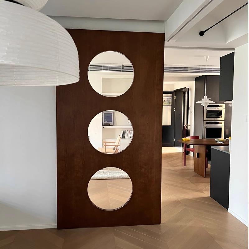 网红洞洞幽灵门中古风卧室门口袋移门吊轮隐藏杂志门谷仓门定制