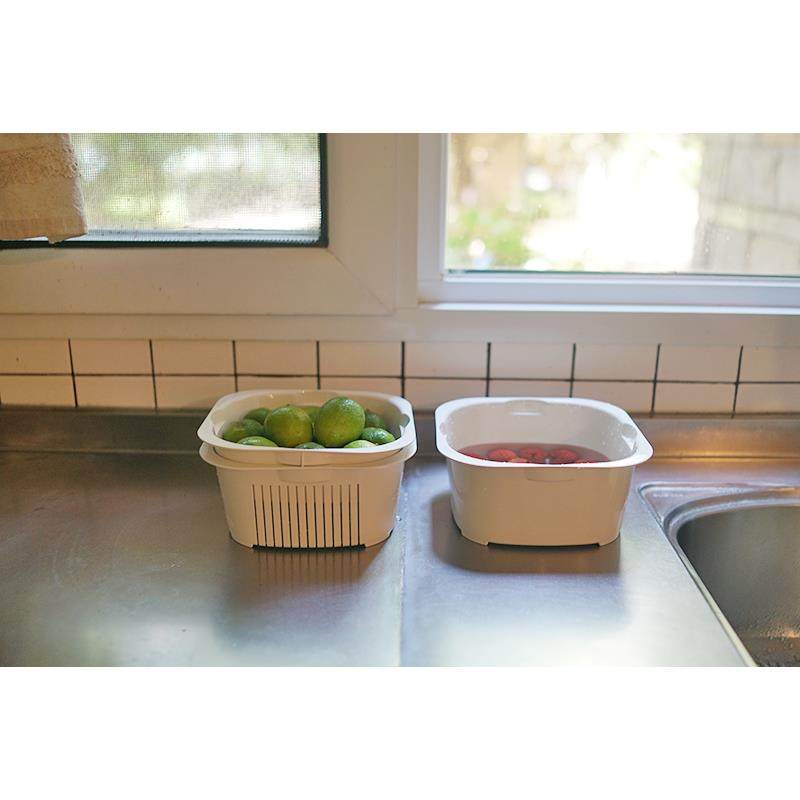 朴房 简约沥水篮三件套 洗菜厨房收纳筐水果蔬菜篮淘米霜山带盖子,餐饮具,洗菜盆/沥水篮/漏水筛,淘宝优惠券,粉丝福利购,淘宝优惠卷