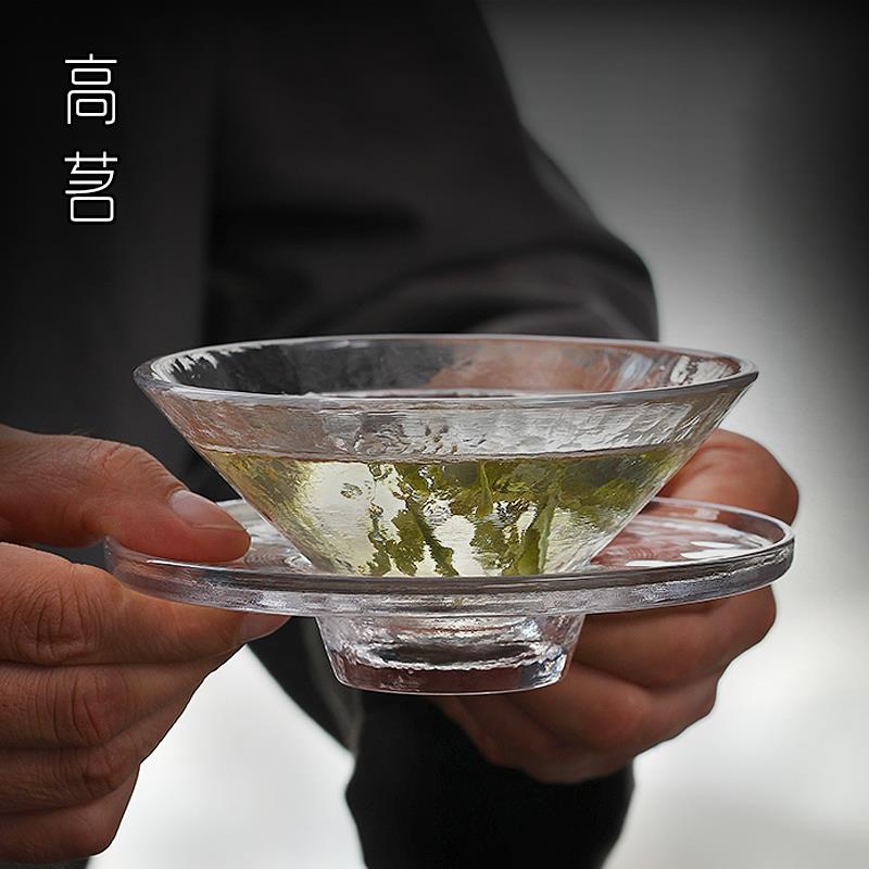 仿古大号斗笠杯玻璃茶盏主人杯单杯绿茶点茶茶碗功夫茶泡茶茶艺碗
