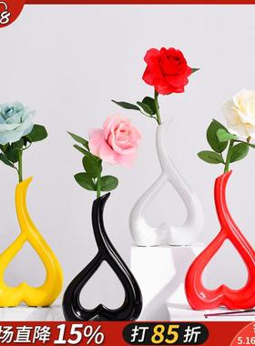 现代简约陶瓷小摆件创意餐桌装饰品家居客厅插花花瓶新房软装摆设