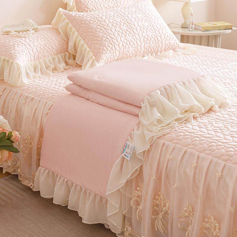 夏季a类少女心冰丝乳胶凉席三件套夏凉被四件套可机洗空调席床裙,床上用品,乳胶席,淘宝优惠券,粉丝福利购,淘宝优惠卷