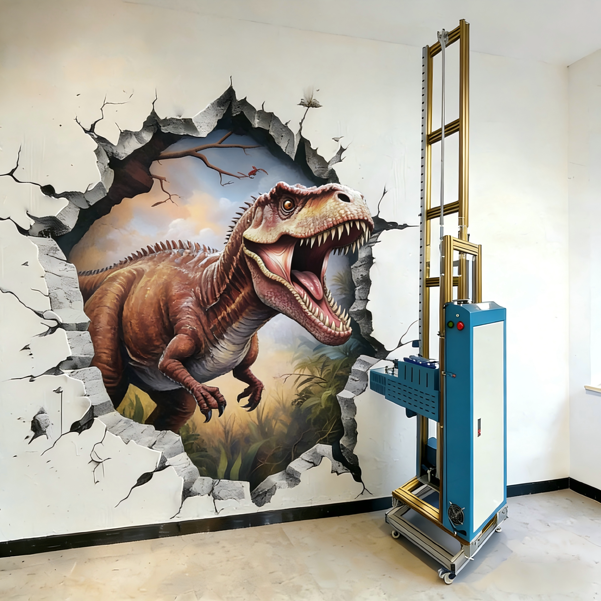 3D墙体彩绘机喷绘机室内户外学校乡村广告党建喷字喷画高清打印机