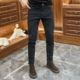 2025春秋季 小脚直筒裤 新款 牛仔裤 男士 黑灰色修身 简约百搭弹力长裤