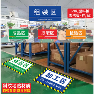 工厂车间区域地贴标识分类地贴标识合格区不合格区成品放置区不良品区叉车放置区清洁区区域划分指示标示贴