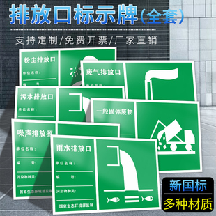 废物排放口标识牌一般固体废物雨水污水排放口噪声铝板塑料板标识牌仓库标识危废环保标识标志牌标签牌定制