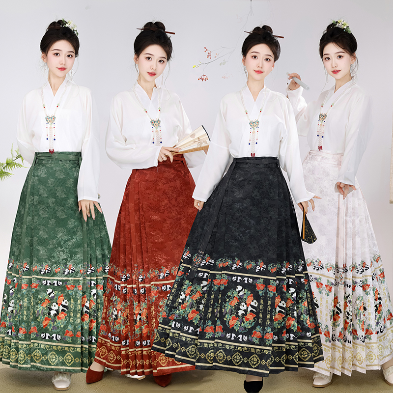 汉棠织梦新款提花马面裙高腰套装