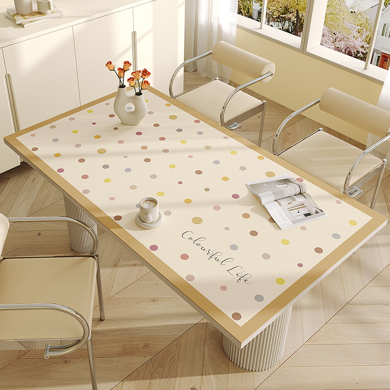 仟饰奶油风皮革桌布pvc餐桌垫子