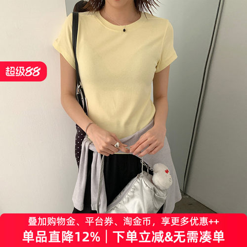APPARITION 直角肩 简约纯色短袖t恤 外穿内搭百搭 女式t恤衫