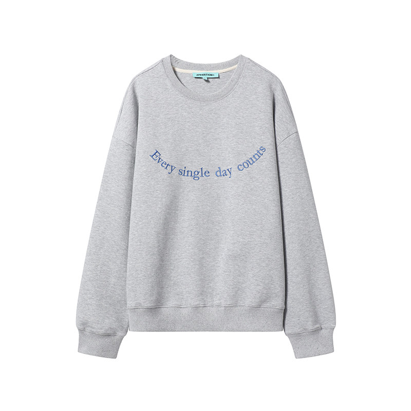 刺绣圆领套头卫衣女款