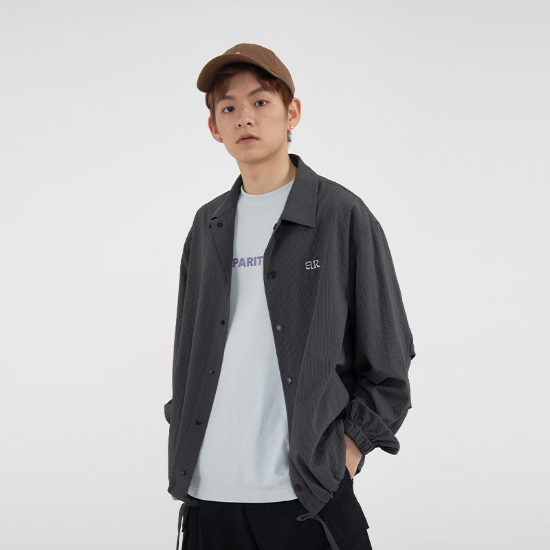 APPARITION 简约纯色 轻柔亲肤 泡泡纱 薄款教练员夹克外套