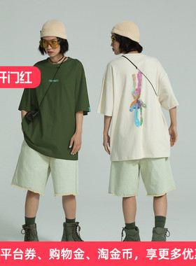 APPARITION 兔子艺术手绘涂鸦印花 短袖女t恤 明星同款 男女同款