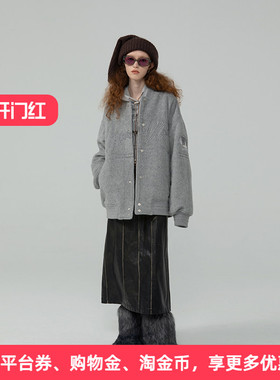 APPARITION 字母刺绣 绒感加厚保暖绗棉 棒球服棉服外套