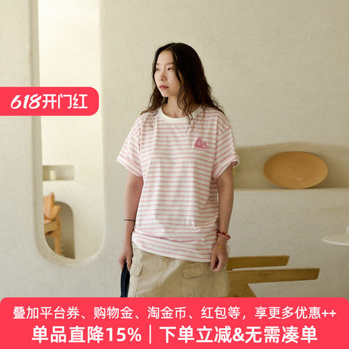 APPARITION 横条纹短袖t恤 落肩袖t恤 情侣款 男女同款t恤衫