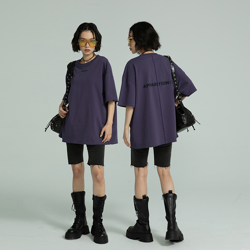 APPARITION宽松拼缝短袖logoT恤