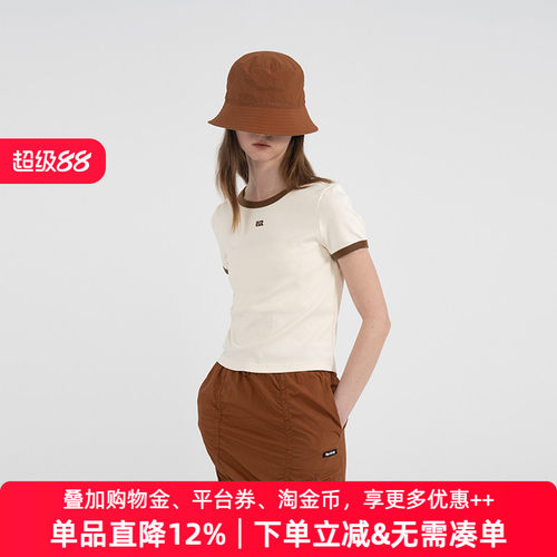 APPARITION 小个子穿搭 logo刺绣 辣妹风女式短袖T恤 夏季小短T恤