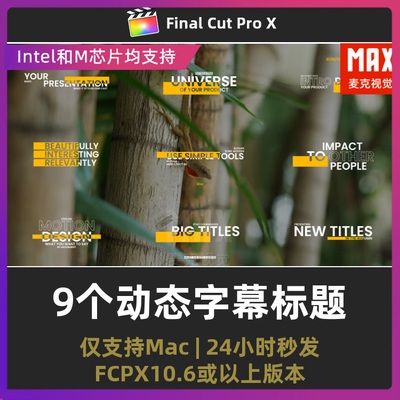 fcpx插件 9个闪烁动态字幕标题动画设计finalcutprox模板