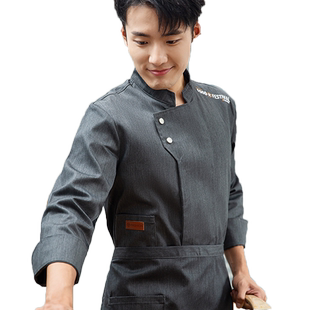 厨师工作服男长短袖秋冬装烘焙西餐厅食堂饭店厨房餐饮服装定制女