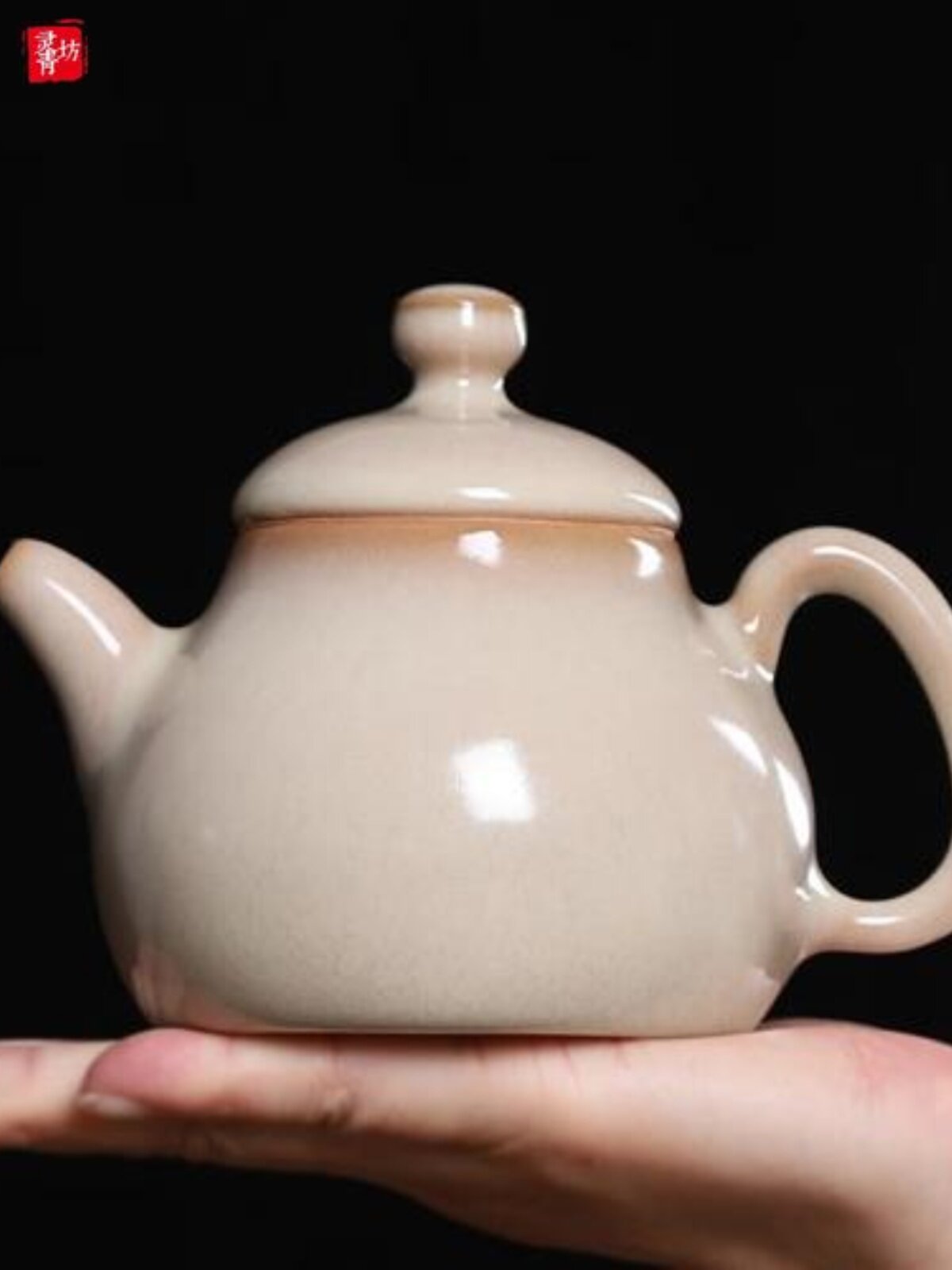 灵青坊青瓷手工茶壶单壶猪油冻高端泡茶壶陶瓷功夫茶具小茶壶带球