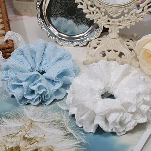 高级定制款 精美刺绣蕾丝发圈肠圈头饰发绳女发饰花边头绳韩国头花