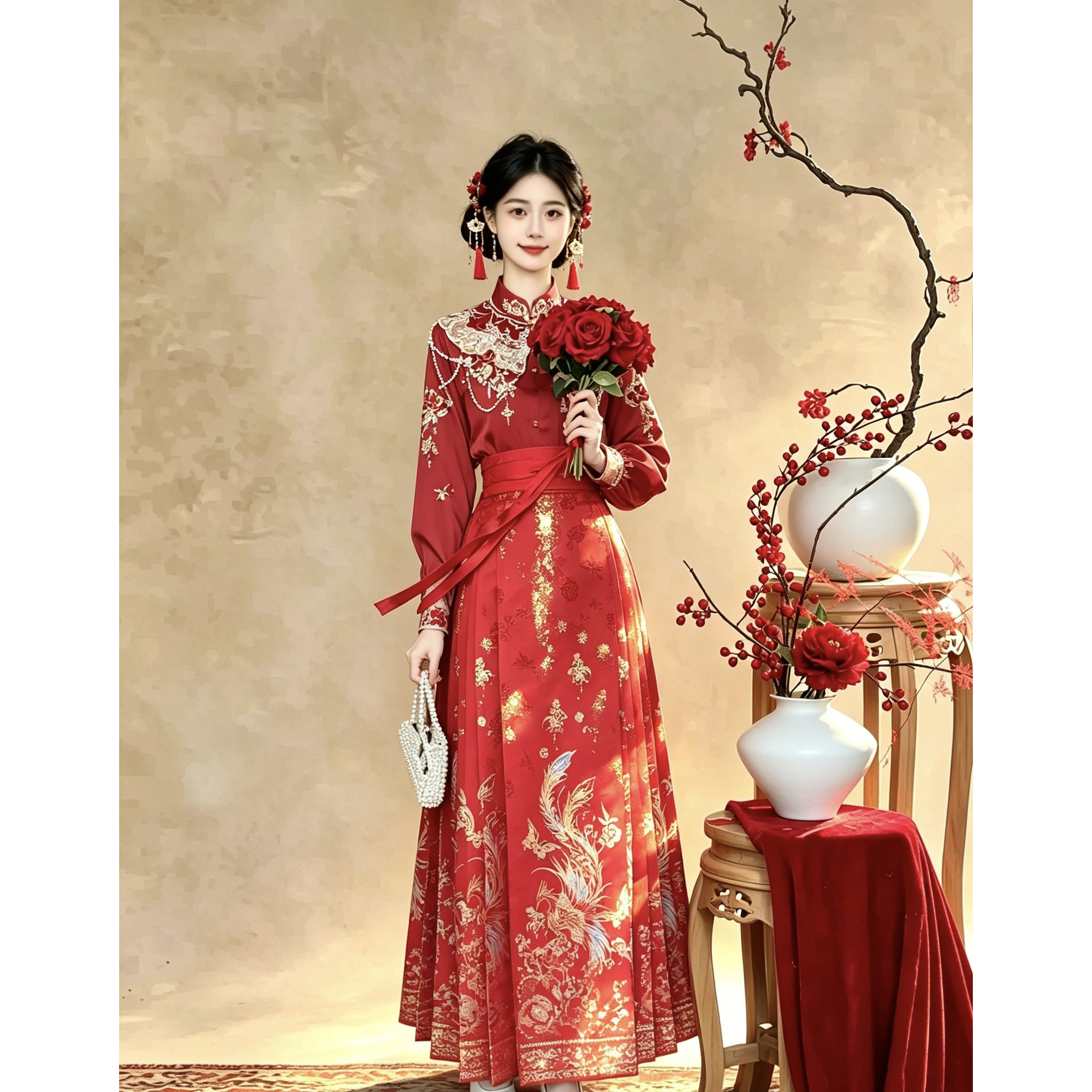 《凤昭锦》明制汉服2026新款订婚结婚马面裙织金妆花刺绣重工礼服
