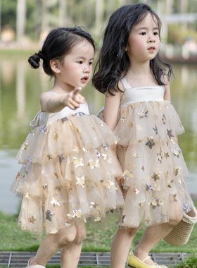 【断码清货】女童连衣裙夏季吊背心星星蛋糕蓬蓬裙生日公主小礼裙