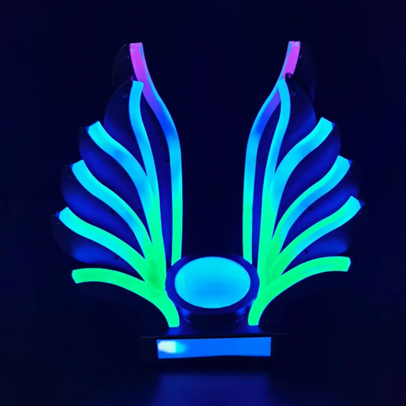 酒吧发光酒座LED幻彩光孔雀酒座展示架红酒洋酒XO底座酒架酒托