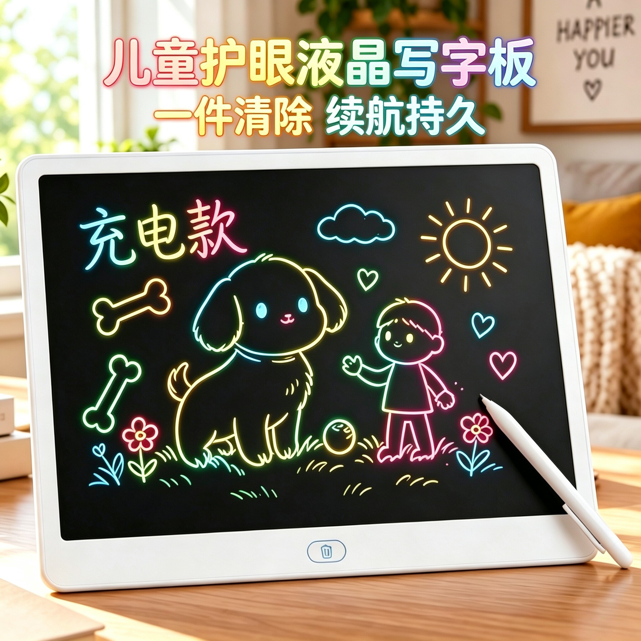 儿童画板液晶手写板宝宝幼儿家用可擦电子涂鸦板可消除画画小黑板