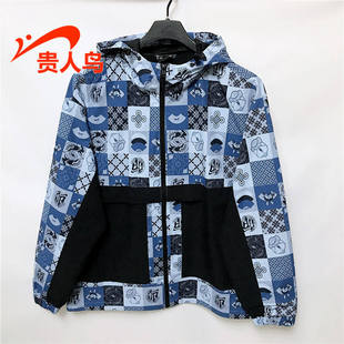 运动休闲加厚加绒连帽风衣B431V37 2023春新款 贵人鸟男装 外套正品