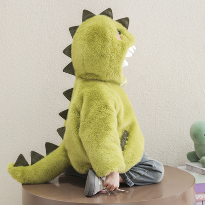 男童加绒外套秋冬款2025新款儿童加厚恐龙毛毛衣男孩可爱皮草衣服