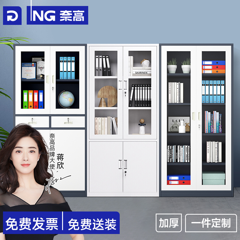 奈高（NAIGAO）办公室铁皮玻璃钢制文件资料柜子储物带锁档案凭证