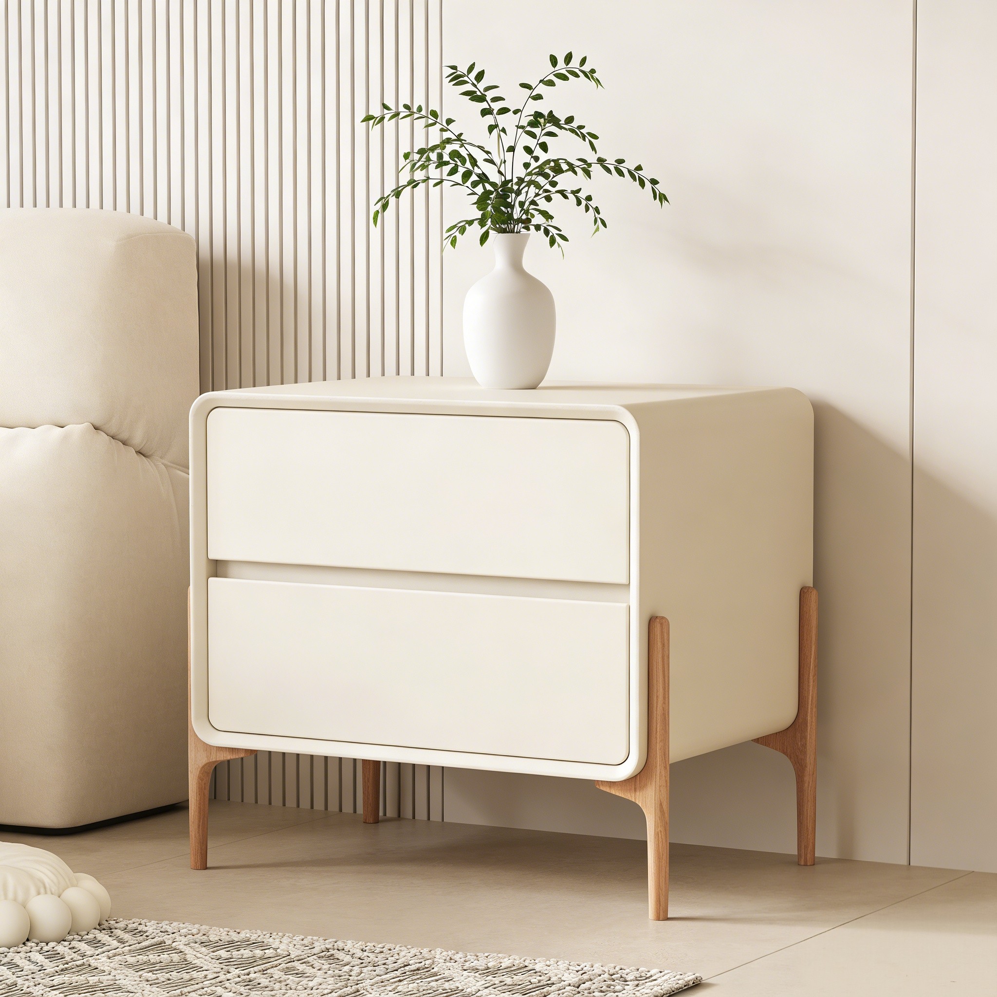 床头柜简约现代家用卧室实木储物床边柜收纳柜奶油风小型置物柜子,住宅家具,床头柜,淘宝优惠券,粉丝福利购,淘宝优惠卷