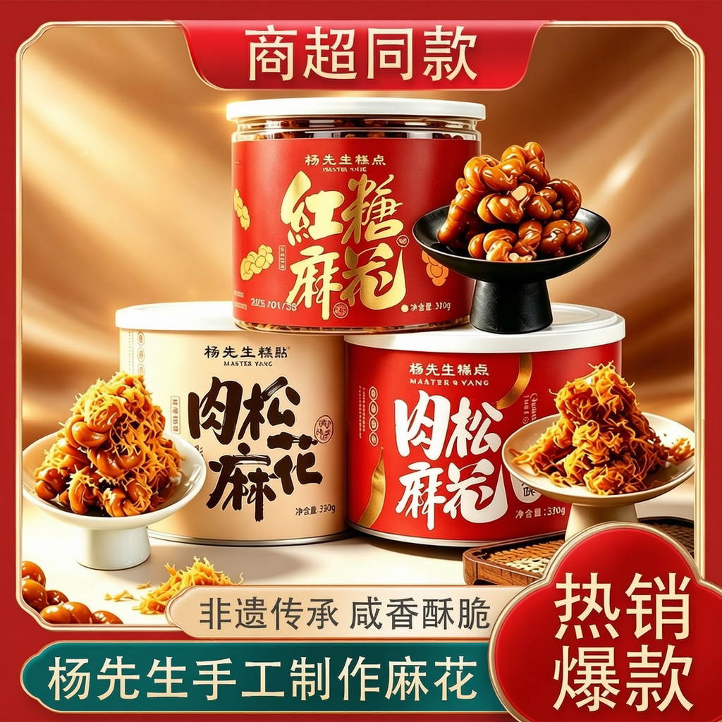 咸香酥脆!杨先生手工麻花多口味
