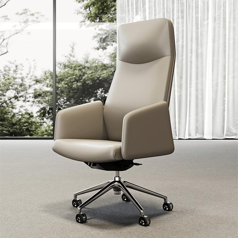 老板椅真皮电脑椅转椅家用舒适久坐办公椅子商务大班台卧室舒服椅