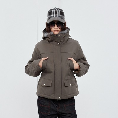 SoundofTrio毛领连帽羊羔毛