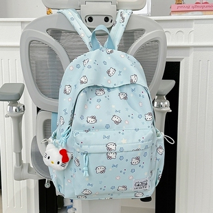 可爱卡通kt猫书包女初中生日系ins小众休闲简约背包大学生旅行包