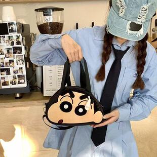 蜡笔小新手提包单肩斜跨两用包包可爱卡通少女心大容量手拎包搞怪